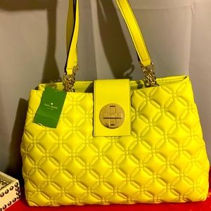 Yellow Kate Spade handbag W/ silver hardware. Authentic NEVER WORN